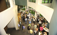 atrium overlooking people at event