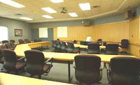 An empty training room at Elgin Community College