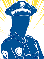Silhouette of a police officer.