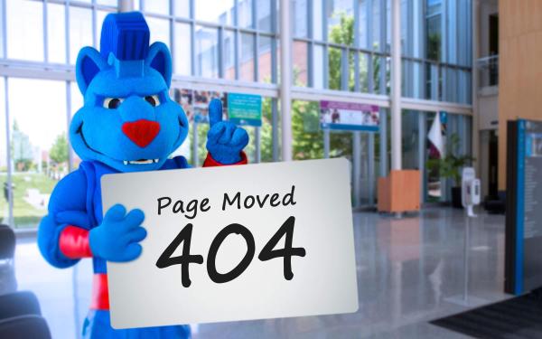 ECCs Sparta Cat holding Page moved 404 sign.